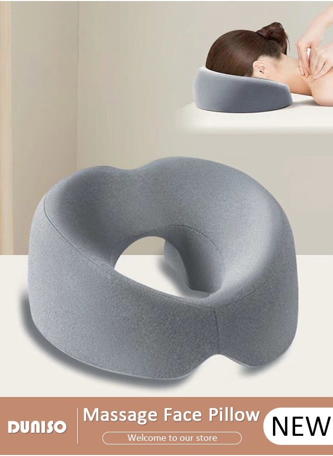 DUNISO Massage Face Pillow, Ergonomic Memory Office Nap Pillow, High Rebound Face Down Pillow for Sleeping, Face Rest Neck Head Cushion for Spa Salon Travel  - Image 1