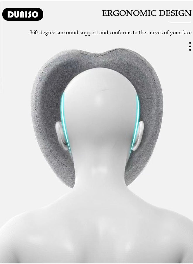 DUNISO Massage Face Pillow, Ergonomic Memory Office Nap Pillow, High Rebound Face Down Pillow for Sleeping, Face Rest Neck Head Cushion for Spa Salon Travel  - Image 5