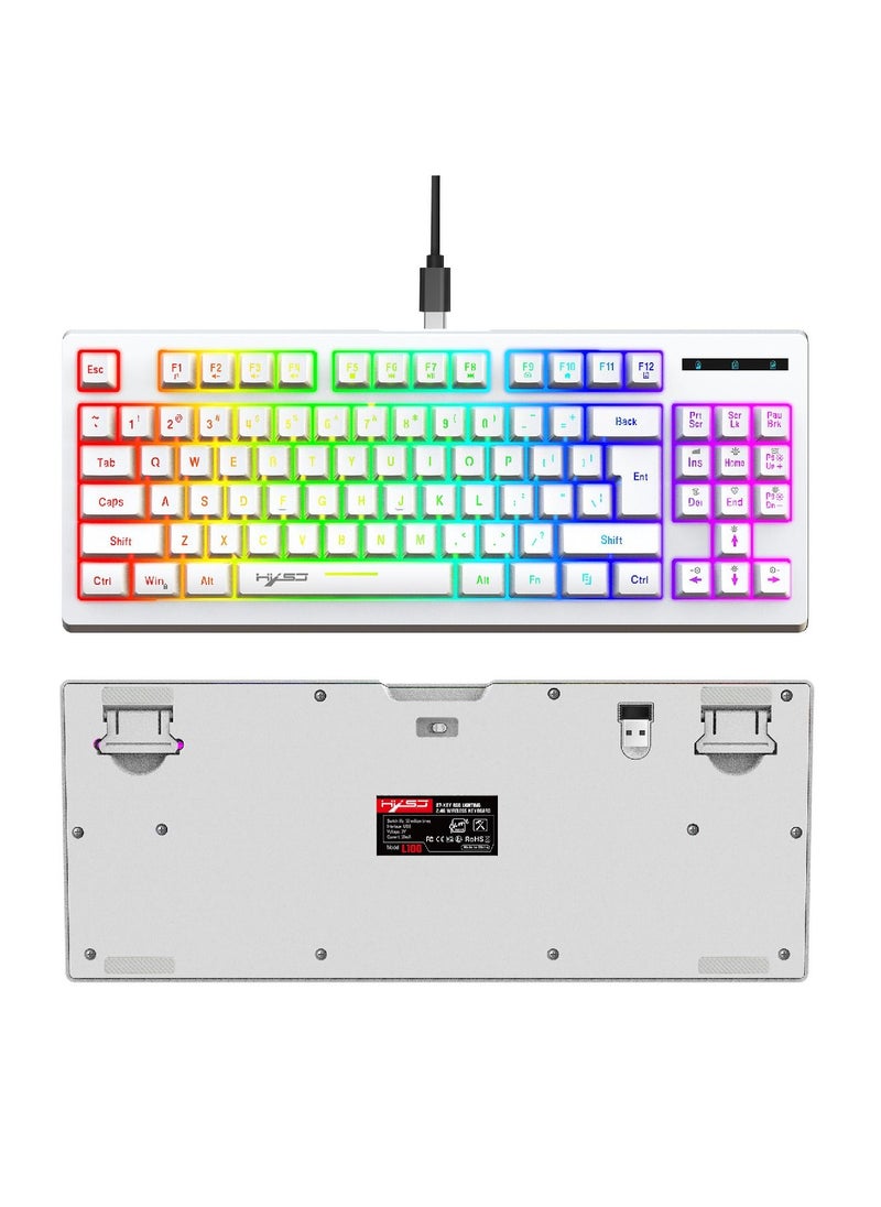 HXSJ - Wireless Mechanical Gaming Keyboard 60% Compact 87 Key Tenkeyless RGB Backlit Computer Keyboard  For Windows PC Gamers - Image 1