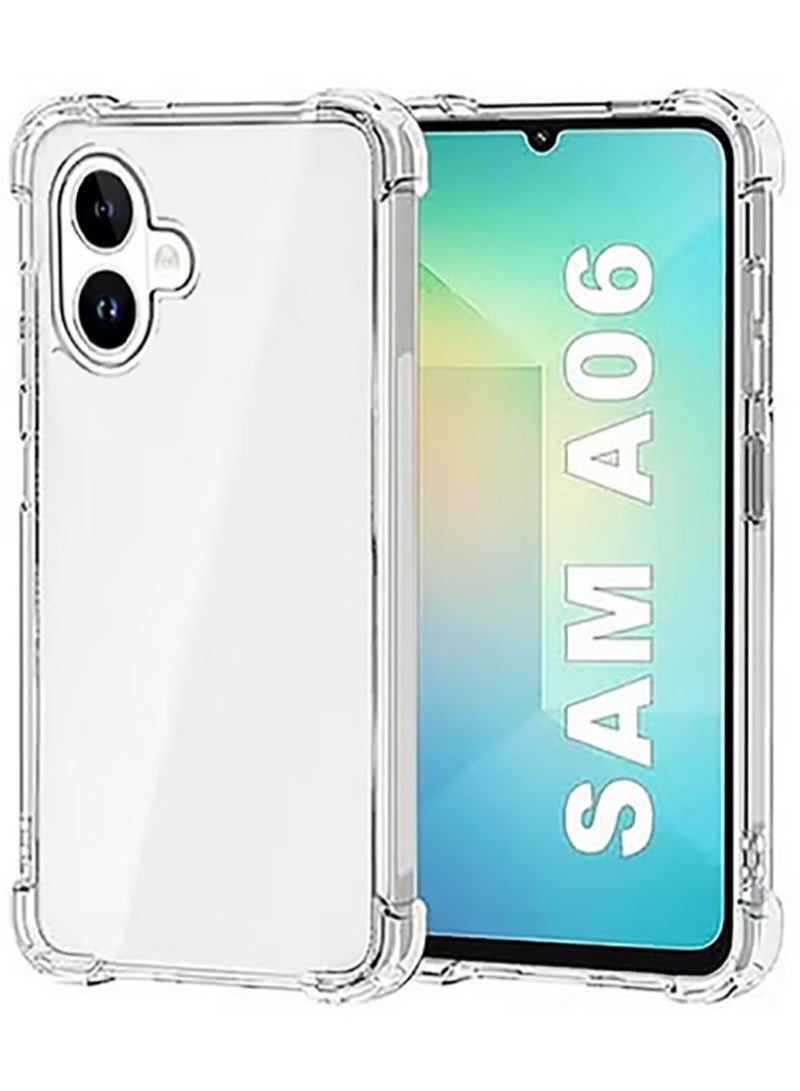 QIRG Case for Samsung Galaxy A06 Clear TPU Four Corners Grade Protection Cover Transparent Soft Silicone - Image 1