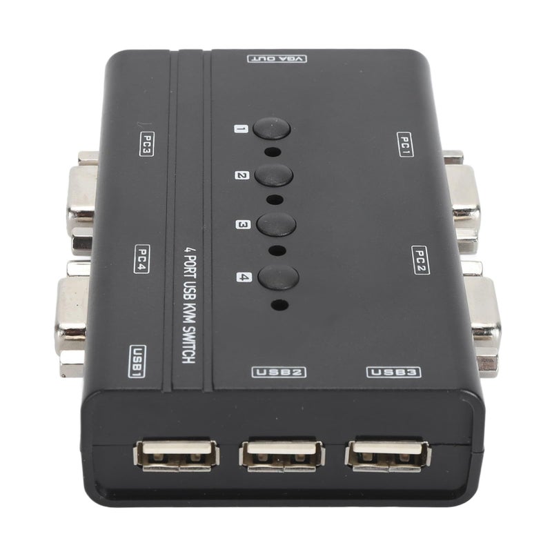 4 Port USB VGA KVM Switch For Sharing Display And 3 USB Devices Easy Switching No Software - Image 3