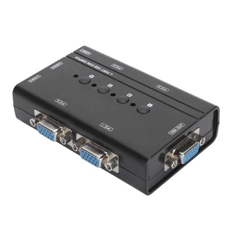 4 Port USB VGA KVM Switch For Sharing Display And 3 USB Devices Easy Switching No Software - Image 4