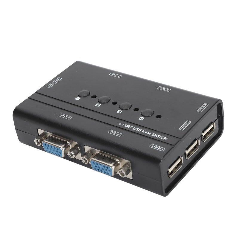 4 Port USB VGA KVM Switch For Sharing Display And 3 USB Devices Easy Switching No Software - Image 5
