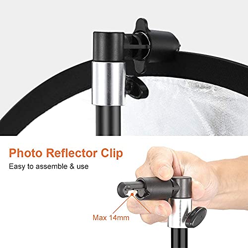 VTS 42" 5-in-1 Photography Collapsible Light Disc Reflector, 5 Colors White/Black/Silver/Gold/Translucent with Reflector Disc Holder Clip for Indoor-Outdoor Photo Video Studio Shooting Purpose(42" REFLECTOR WITH CLIP) - Image 5