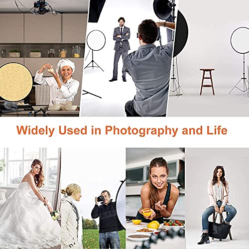 VTS 42" 5-in-1 Photography Collapsible Light Disc Reflector, 5 Colors White/Black/Silver/Gold/Translucent with Reflector Disc Holder Clip for Indoor-Outdoor Photo Video Studio Shooting Purpose(42" REFLECTOR WITH CLIP) - Image 4