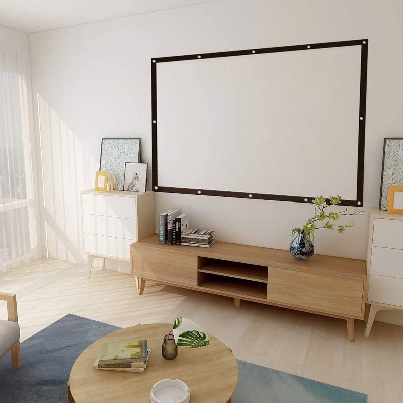 NIERBO 150 inch 16:9 Double Layer Projection Screen, Polyester Material, 1.5 Gain, Front Projection, Portable Indoor/Outdoor Movie Screen with Easy Installation Kit - Image 2