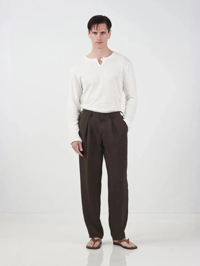 جيستو GIESTO Straight Leg Pleated Trousers