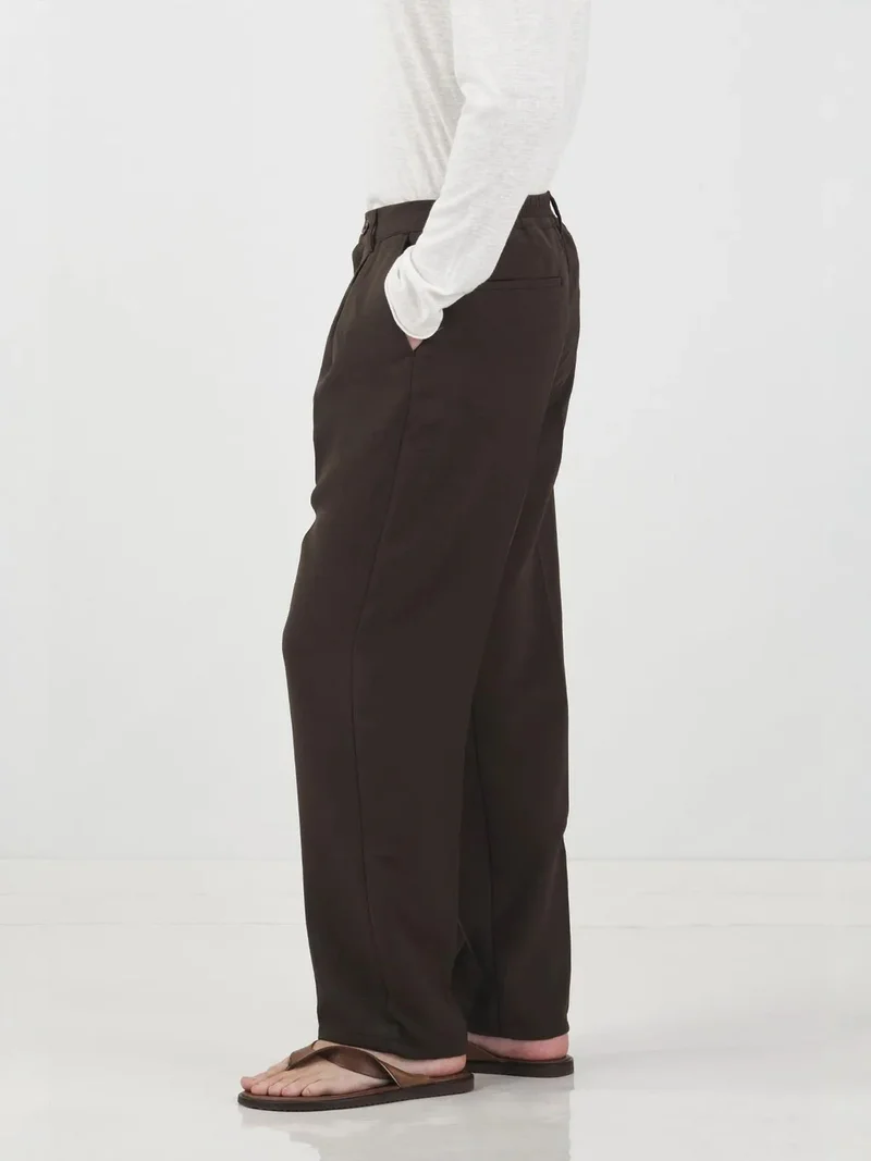 Giesto Mocha Brown GIESTO Straight Leg Pleated Trousers for Men | Best Price UAE