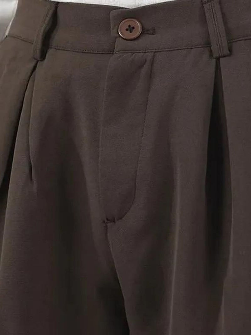 GIESTO Straight Leg Pleated Trousers - Image 5