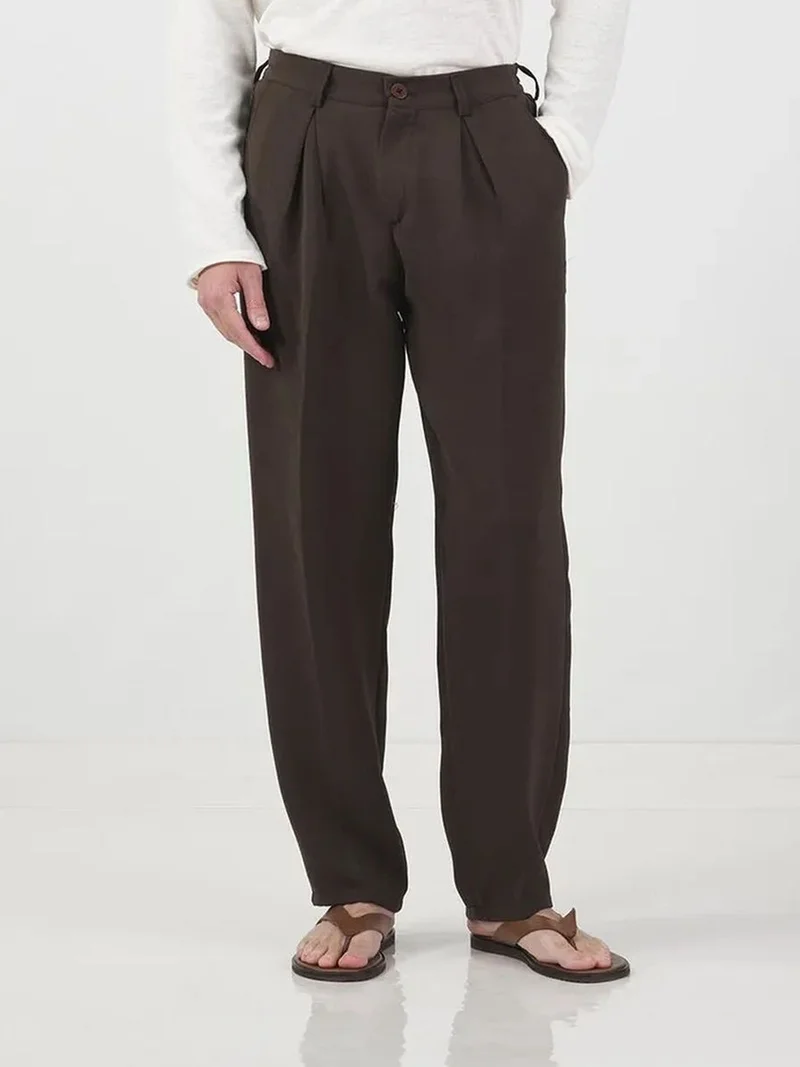 Giesto GIESTO Straight Leg Pleated Trousers