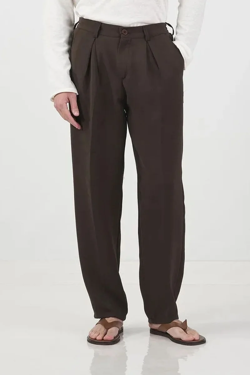 GIESTO Straight Leg Pleated Trousers