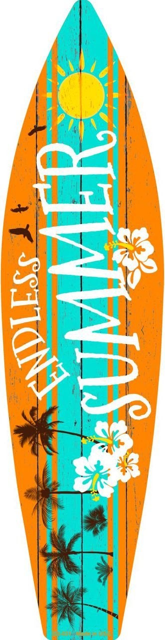 Smart Blonde Endless Summer Metal Novelty Surfboard Sign SB-031 - Image 3