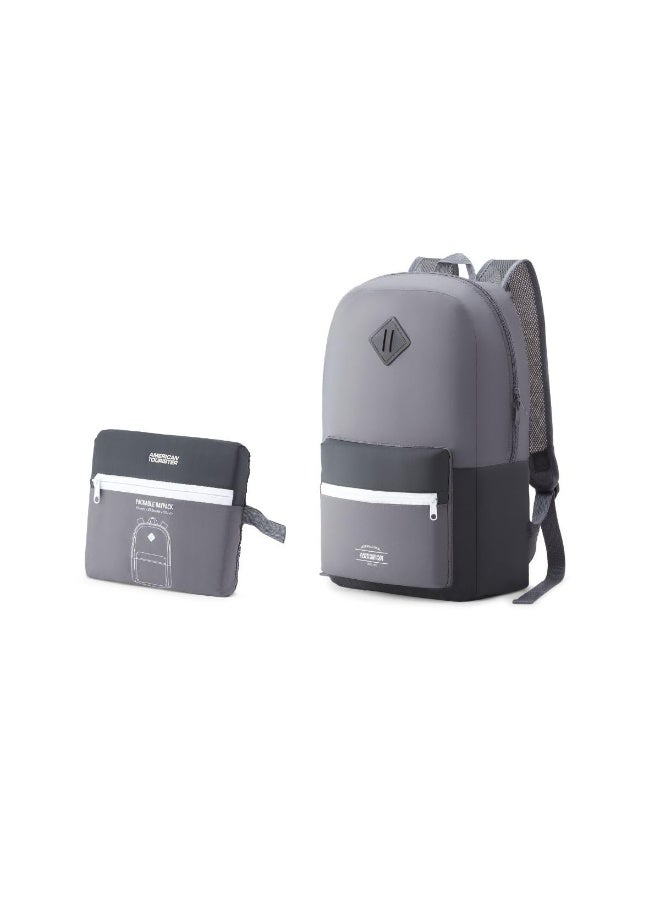 American Tourister Foldable 2 Compartment Backpack - A Sleek, Durable, And Compact Solution To Carry And Organize Your Essentials, Perfect For Travel, Daily Use, And Outdoor Adventures - Grey - Image 1