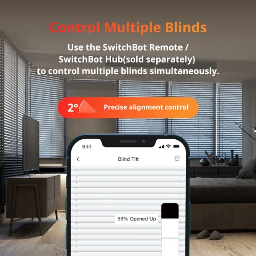 SwitchBot Blind Tilt Motorized Blinds - Smart Electric Blinds, Automatic Blind Opener and Closer, Solar Powered, Light Sensing Control, Add Hub Mini to Make it Compatible with Alexa & Google Home - Image 5