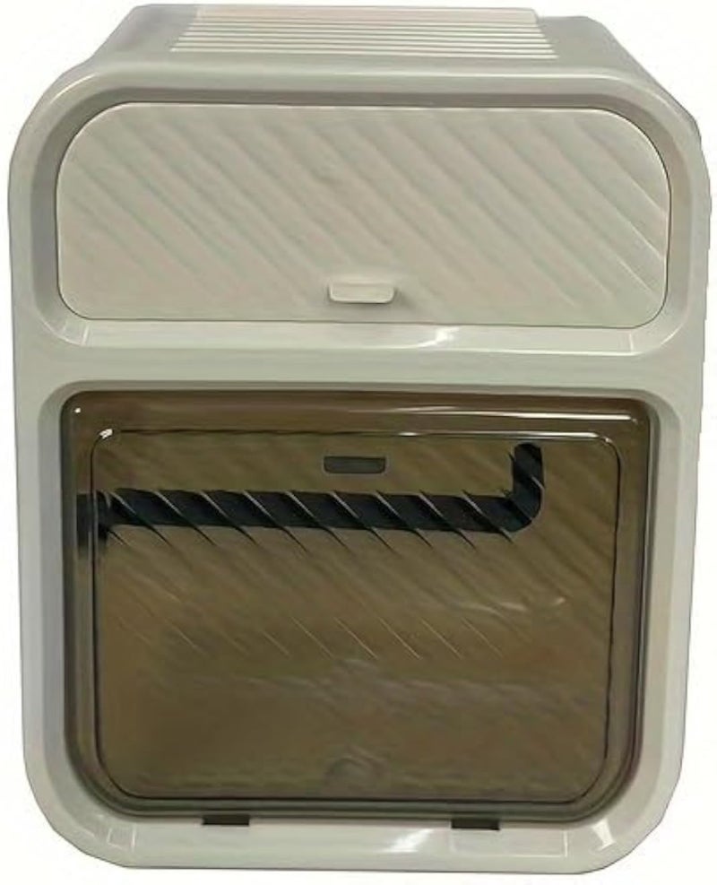 علبة مناديل حمام بلاستيكية، تصميم عصري، لون بيج فاتح