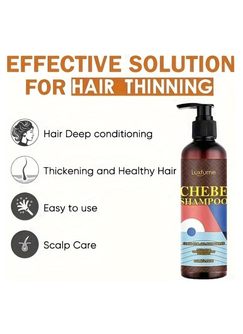 Luxfume 250ml Chebe Shampoo for Hair Growth Chebe Shampoo with Shea Butter Anti Dandruff Shampoo with Chebe Powder Hair Growth Moisturizing and Hair Thickening Chebe Shampoo Deep Conditioning  - Image 2