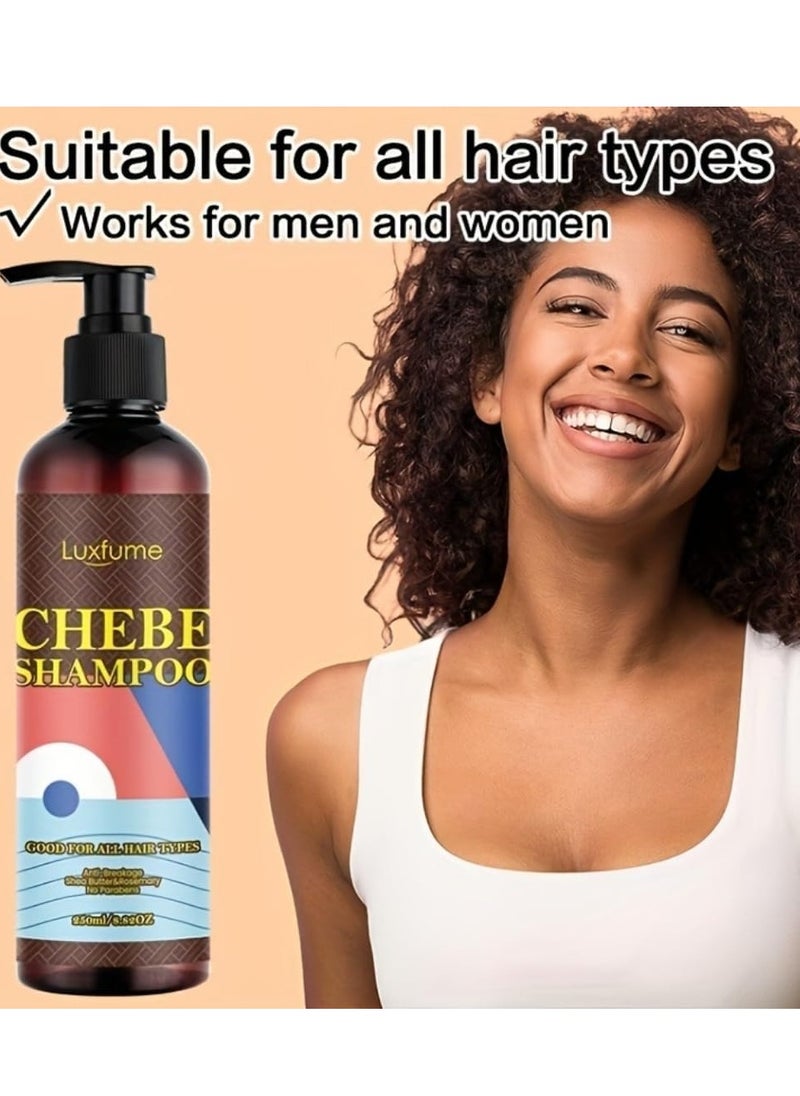 Luxfume 250ml Chebe Shampoo for Hair Growth Chebe Shampoo with Shea Butter Anti Dandruff Shampoo with Chebe Powder Hair Growth Moisturizing and Hair Thickening Chebe Shampoo Deep Conditioning  - Image 4