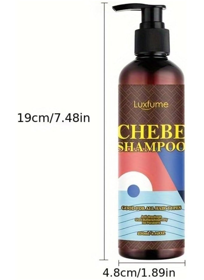 250ml Chebe Shampoo for Hair Growth Chebe Shampoo with Shea Butter Anti Dandruff Shampoo with Chebe Powder Hair Growth Moisturizing and Hair Thickening Chebe Shampoo Deep Conditioning