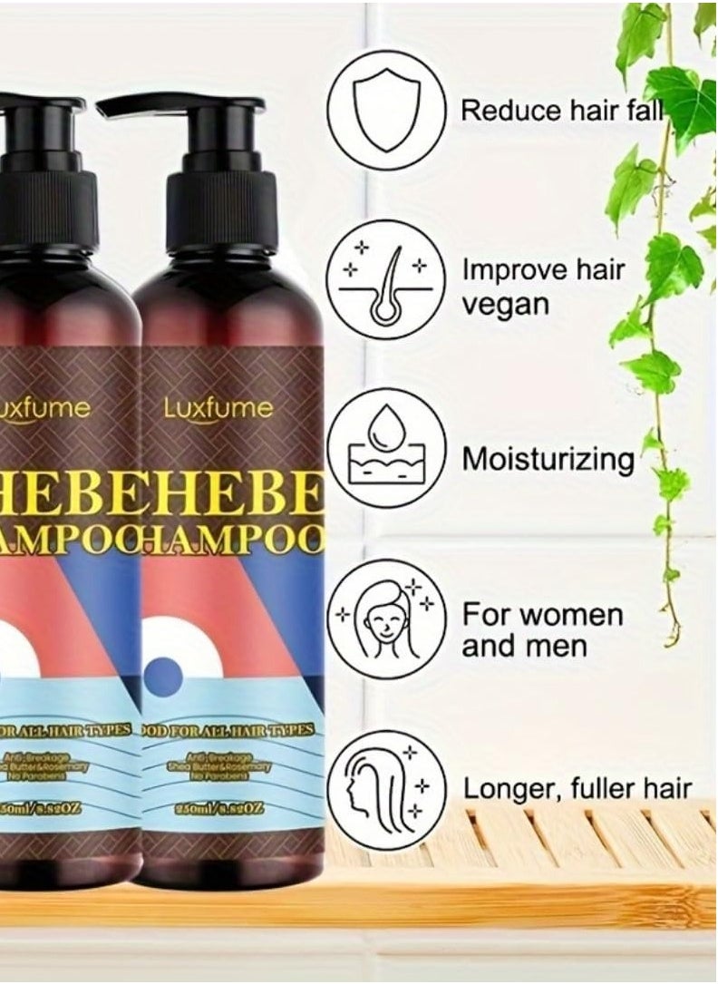 Luxfume 250ml Chebe Shampoo for Hair Growth Chebe Shampoo with Shea Butter Anti Dandruff Shampoo with Chebe Powder Hair Growth Moisturizing and Hair Thickening Chebe Shampoo Deep Conditioning  - Image 3