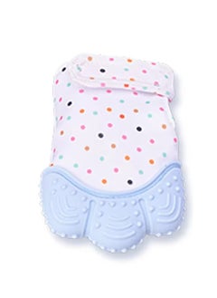 Pikkaboo Organic 2in1 BPA Free nonslip baby mitten teether & pacifier - Blue  - Image 1