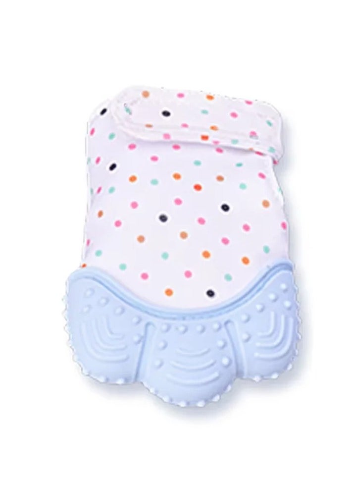 Pikkaboo - Organic 2in1 BPA Free nonslip baby mitten teether & pacifier - Blue - Image 1