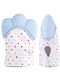 Pikkaboo Organic 2in1 BPA Free nonslip baby mitten teether & pacifier - Blue  - Image 2