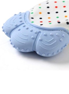 Pikkaboo Organic 2in1 BPA Free nonslip baby mitten teether & pacifier - Blue  - Image 3