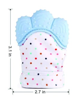 Pikkaboo Organic 2in1 BPA Free nonslip baby mitten teether & pacifier - Blue  - Image 5