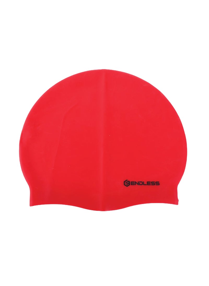 ENDLESS  EL1019 Classic Comfortable Plain Silicon Swimming Cap | Material : Silicon | Fully Elastic Waterproof Swimming Cap for Long and Short Hair with Thicker Edge | For Adults, Women and Men  - Image 1