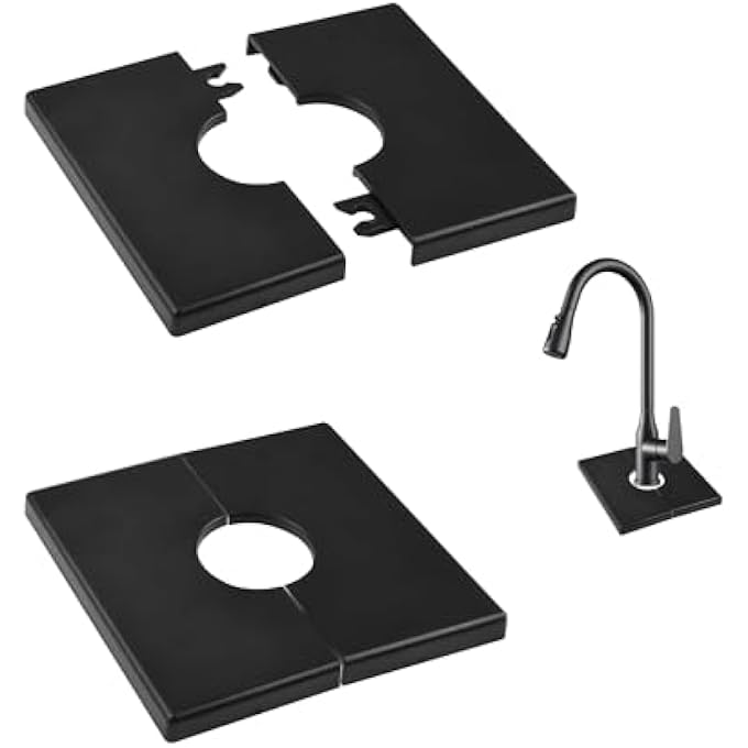 PACK OF 2 SPLIT WALL FLANGE ROSETTES COVER HEATING PIPE ROSETTE PLATE COVER ROSETTE ABS MATERIAL DURABILITY SUITABLE FOR WATER PIPES, GAS PIPES, RADIATORS (BLACK, 26 MM) - Image 1