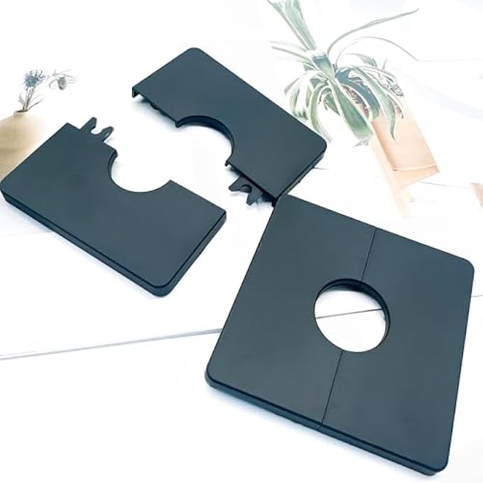 PACK OF 2 SPLIT WALL FLANGE ROSETTES COVER HEATING PIPE ROSETTE PLATE COVER ROSETTE ABS MATERIAL DURABILITY SUITABLE FOR WATER PIPES, GAS PIPES, RADIATORS (BLACK, 26 MM) - Image 3