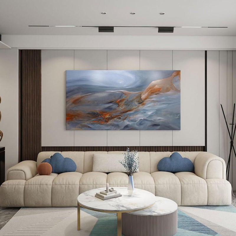Pogusmavi Large Abstract Canvas Wall Art - Image 2