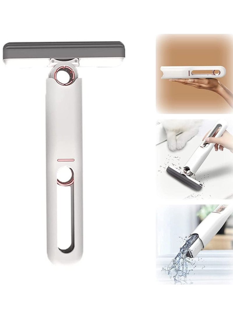 DubaiGallery Portable Self-Squeeze Mini Mop, Lazy Hand Wash-Free Strong Absorbent Mop, Wet and Dry Use Cleaning System for Small Spaces,Sponge Mop for Bathroom Kitchens Tableware Desktop Glass - Image 1