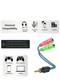 YOKA Headphone Mic Splitter, 3.5mm Headset Adapter (Microphone + Audio) 2 TRS Female to TRRS Male CTIA Stereo Jack Y Cable Compatible for Dual-Plug Gaming Headset to Xbox, PS4, Phone, Laptop, PC  - Image 2