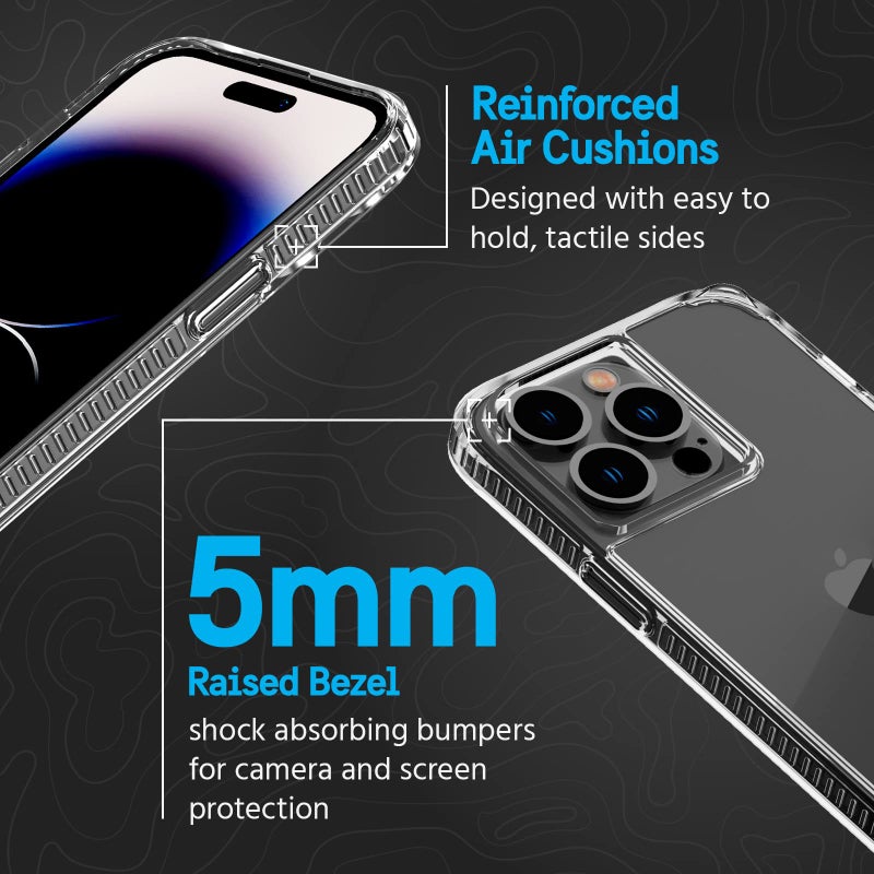 Pelican Ranger Series - iPhone 14 Pro Max Case 6.7" [Wireless Charging Compatible] [Anti-Yellow] Protective Phone Case with Anti-Scratch Tech [15ft MIL-Grade Drop Protection] 14 Pro Max Cover - Clear - Image 4