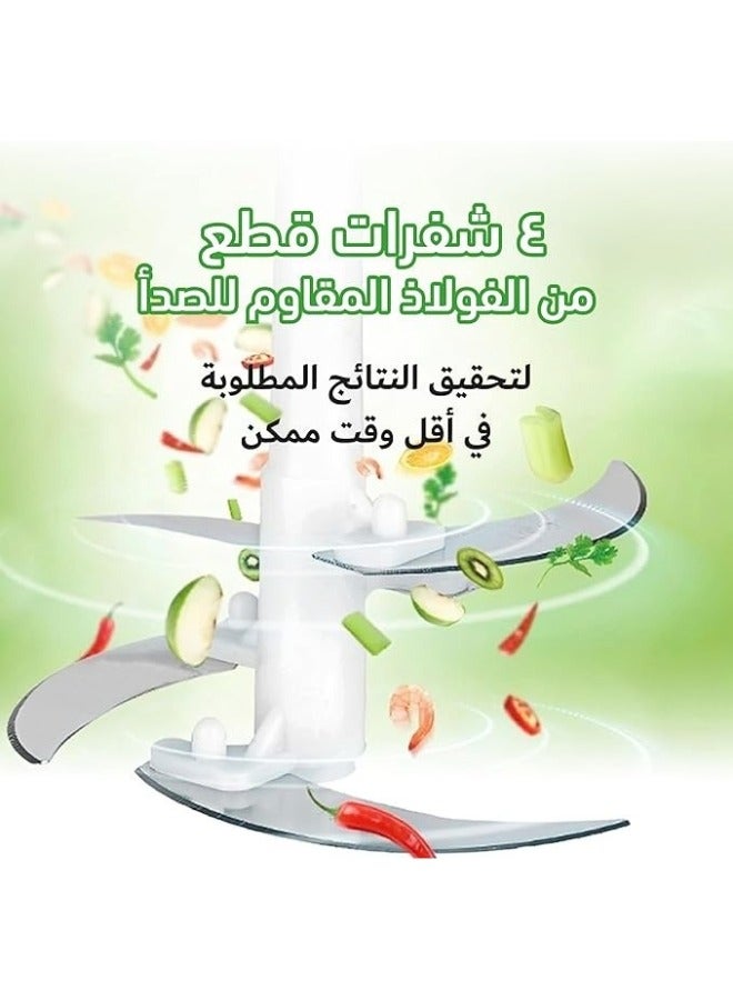 مفرمة لحم وقطاعة طعام مع وعاء بلاستيكي سعة 1.8 لتر، مفرمة اللحم التوابل الثوم أداة تقطيع الخضار الكهربائية التلقائي آلة فرم طاحونة المنزلية المطبخ 250 وات لون عشوائى - Image 2