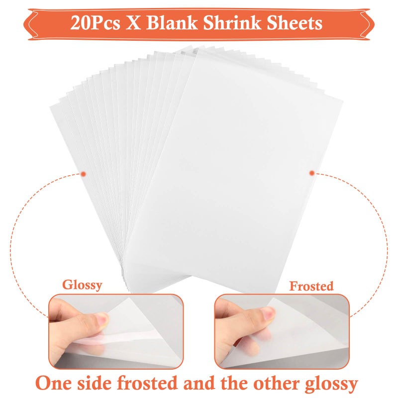 cridoz 162 Shrinky Sheets Keychain kit, Including 20 Sheets Shrinky Plastic Paper, Tassels, Keychain Clip, Split Key Rings, Key Rings with Chain, Jump Rings, Hole Punch for Creative - Image 3