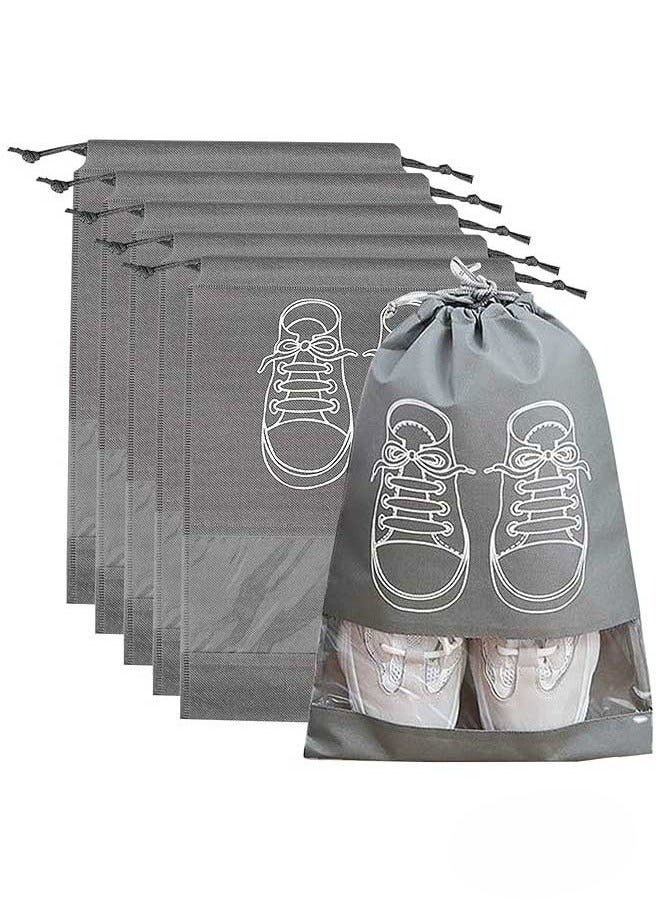 5 Pieces Travel Shoe Storage Bag, Non-Woven Storage Bag, Portable Shoes Pouch ,with Transparent Window for Daily and Travel Use  - Image 1