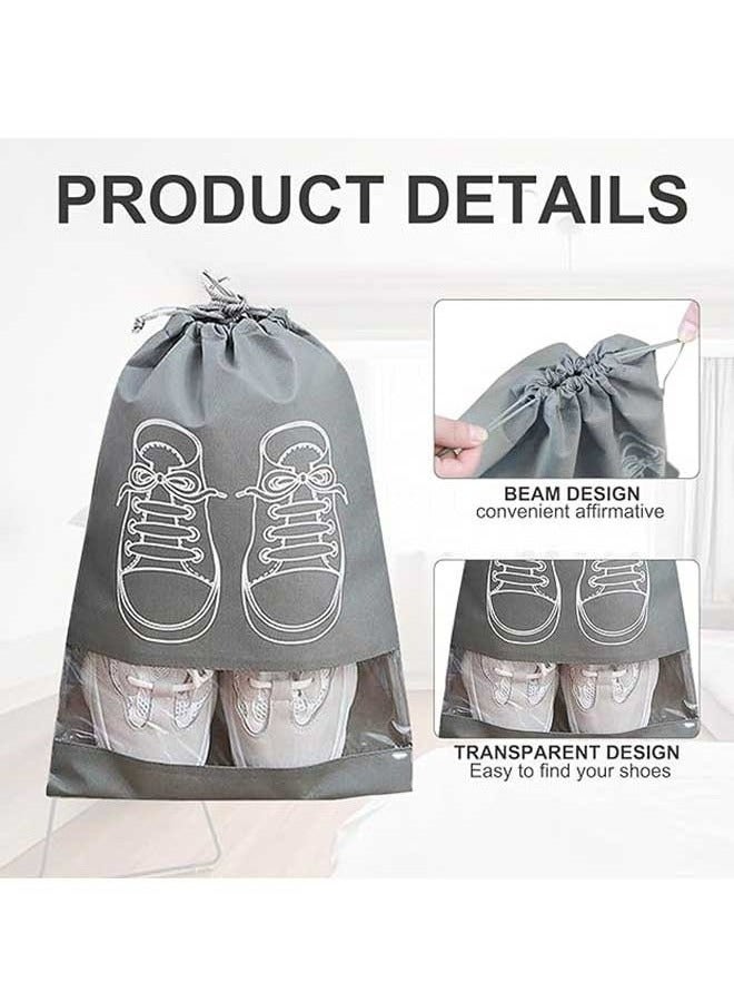 5 Pieces Travel Shoe Storage Bag, Non-Woven Storage Bag, Portable Shoes Pouch ,with Transparent Window for Daily and Travel Use  - Image 3