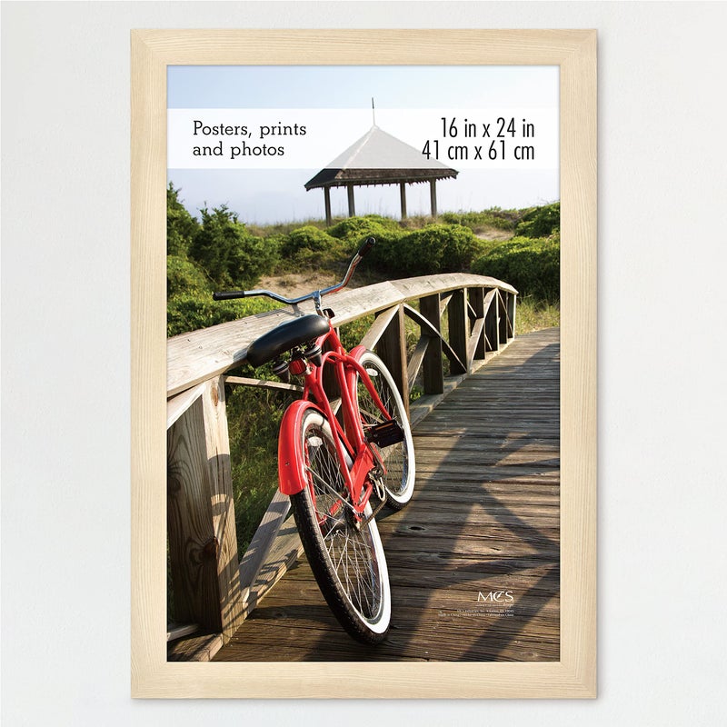 MCS Museum Poster Frame 16x24 Natural Woodgrain Vertical  Horizontal Wall Hanging Large Picture Frame for Photos Posters  Art Prints 1Pack