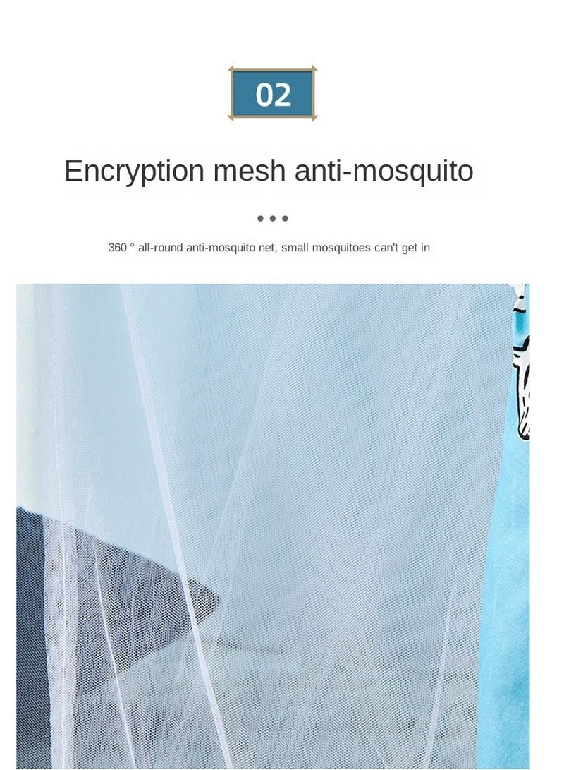 Bluejw Blue Whale Designed Lower Deck Dorm Home Bunk Nets Bed Curtains Cloth Bed Canopy Blackout Students Curtain Shading Nets Breathable Dustproof Single Sleeper  - Image 3