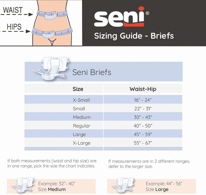 SENI Super Plus Briefs 40 Count Medium 30 in to 43 in Incontinence Adult Diapers with Tabs Heavy to Severe Absorbency Unisex Disposable Overnight Brief for Men Women - Image 4