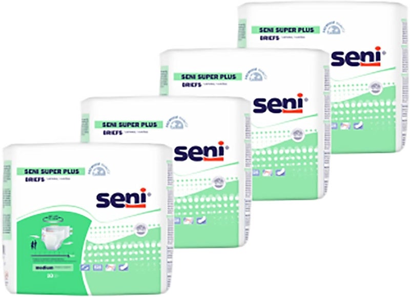 SENI Super Plus Briefs 40 Count Medium 30 in to 43 in Incontinence Adult Diapers with Tabs Heavy to Severe Absorbency Unisex Disposable Overnight Brief for Men Women - Image 2