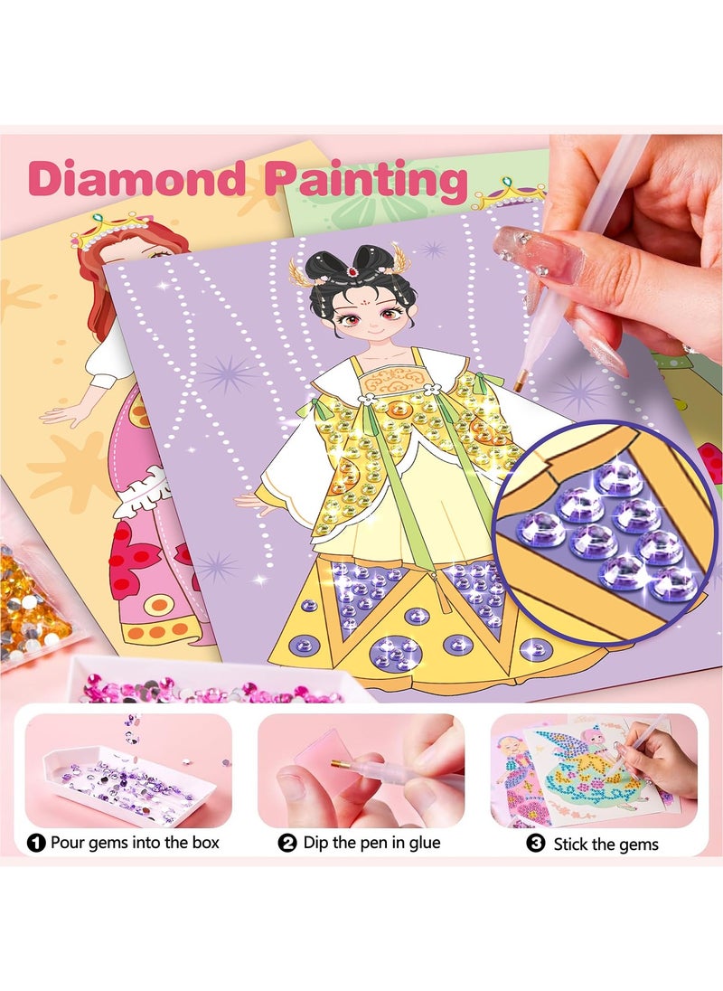 Mr. Penda Paper Makeup DIY Girls Toy Kit, Paper Craft Kits, Art Craft Activity with Diamond Painting and Princess Dress Up Set, Ideal Birthday Party Gift for Girls Ages 4 5 6 7 8 9+ Year Old  - Image 5