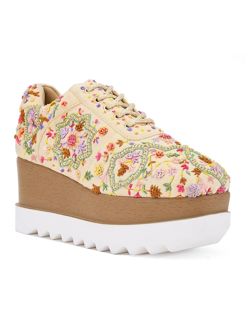 Anaar Anaar Rangeela WEDGE SNEAKERS, Womens Festive, Special Occasion and Partywear Premium Shoes