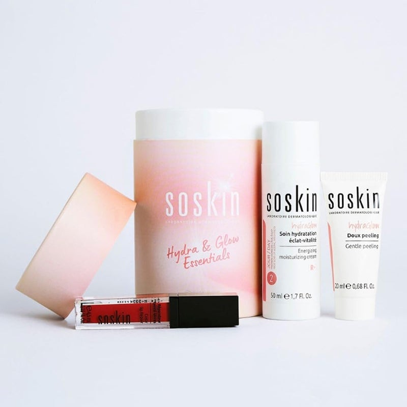 Soskin Hydra & Glow Essentials Kit - Hydrating & Brightening Skincare Set with Serum, Cream & Cleanser - Image 2
