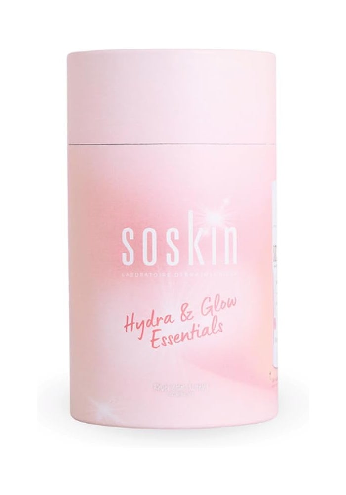 Soskin Hydra & Glow Essentials Kit - Hydrating & Brightening Skincare Set with Serum, Cream & Cleanser - Image 1