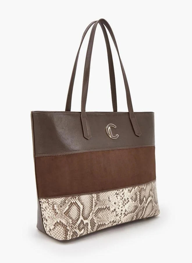 لو كونفورت Animal Print Tote Bag With Zip Closure