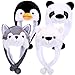 Toulite 4 Pcs Cute Plush Funny Animal Hats Funny Winter Hats with Delicate Animal Ear StrapsVivid Style - Image 2