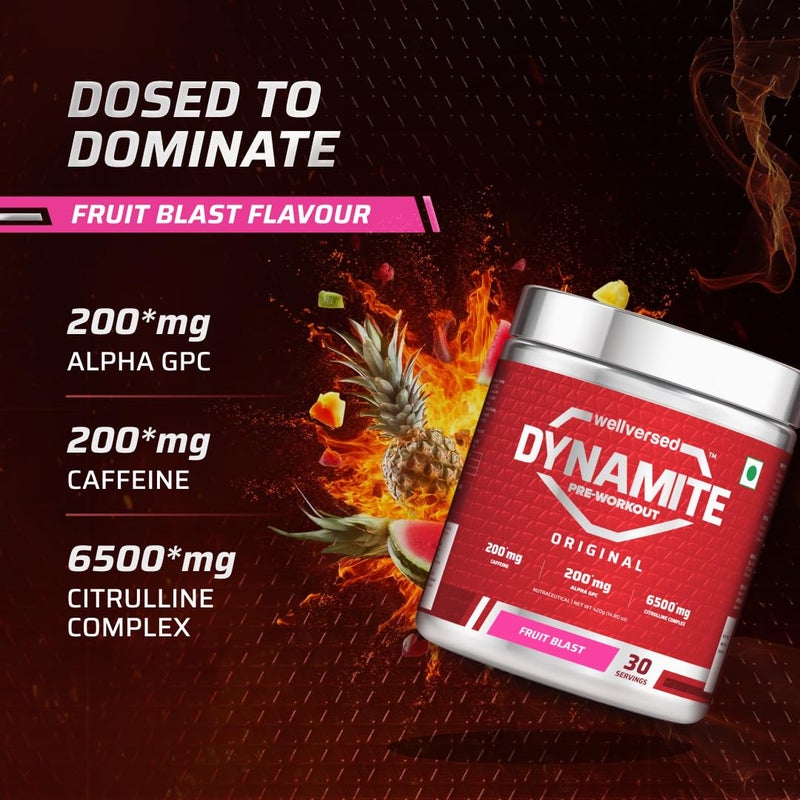Wellversed Dynamite Pre-Workout Fruit Blast (420g) - Image 4